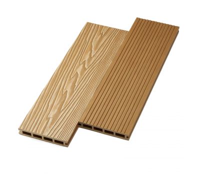 Террасная доска ДПК двусторонняя New 3D тиснение + вельвет Орех от производителя  NanoWood по цене 495 р