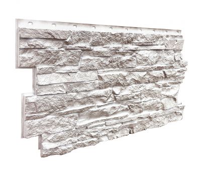 Фасадные панели (цокольный сайдинг) коллекция Скала - Мелованный белый от производителя  Fineber по цене 740 р