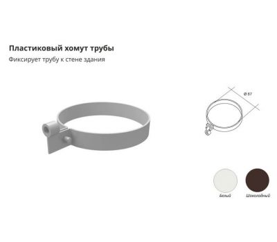 Пластиковый хомут трубы ПВХ Белый от производителя  Grand Line по цене 100 р